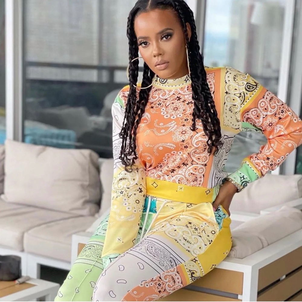 FASHION NOVA She’s Taking Over Bandana Pullover and Pant Set STYLE TK19009B